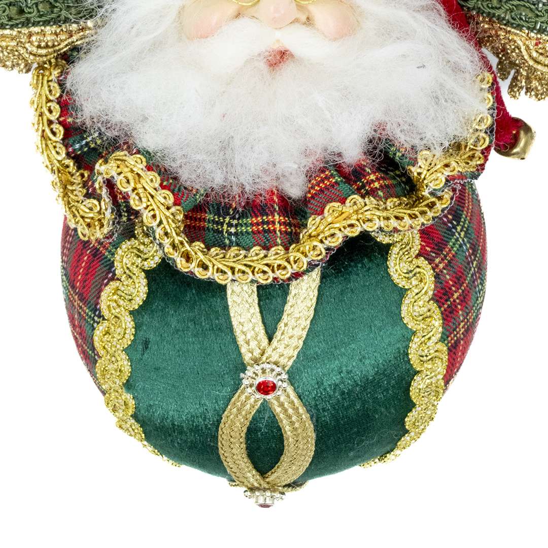 "Decorazione Babbo su Palla Tartan" H21X20 CM - Image 3