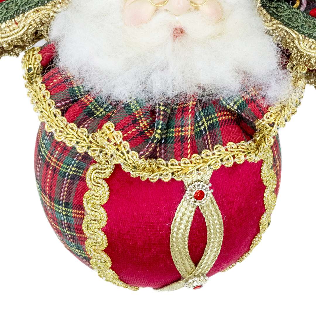 "Decorazione Babbo Natale su Palla Tartan" H21X20 CM – Image 3