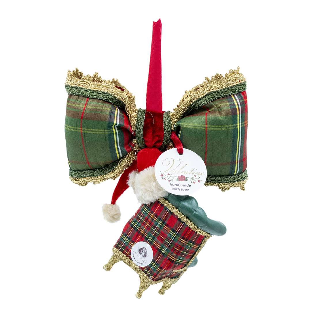 "Decorazione Poltrona Reale Verde Tartan" H27X20 CM - Image 4