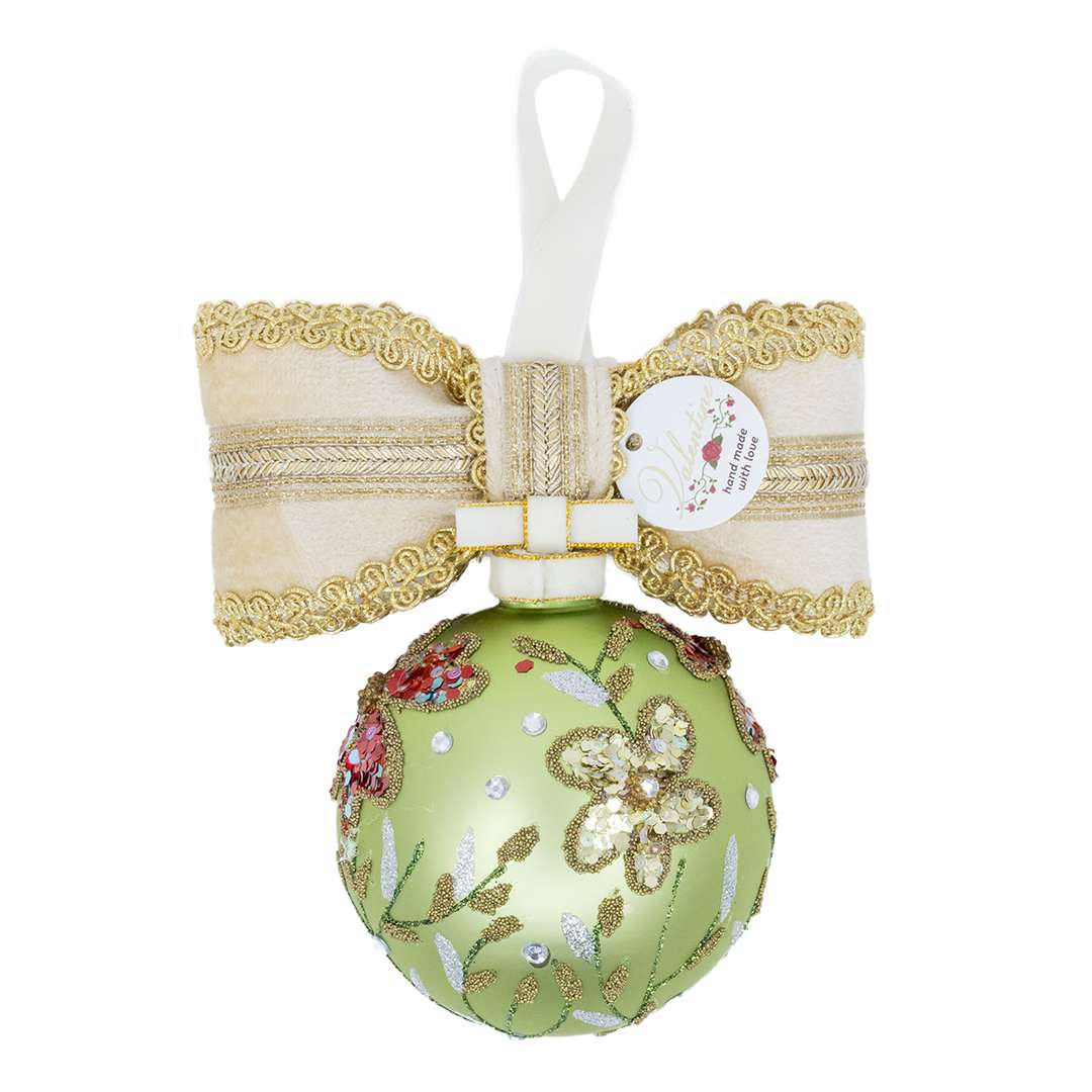 "Decorazione Sfera Gemme Verde" H15X17 D17 CM – Image 4