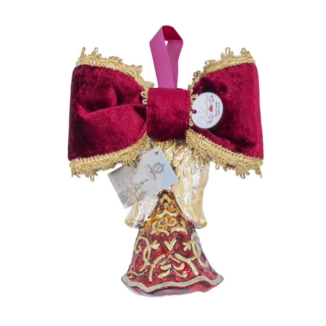 "Decorazione Angelo Oro e Bordeaux" H25X20 CM - Image 4