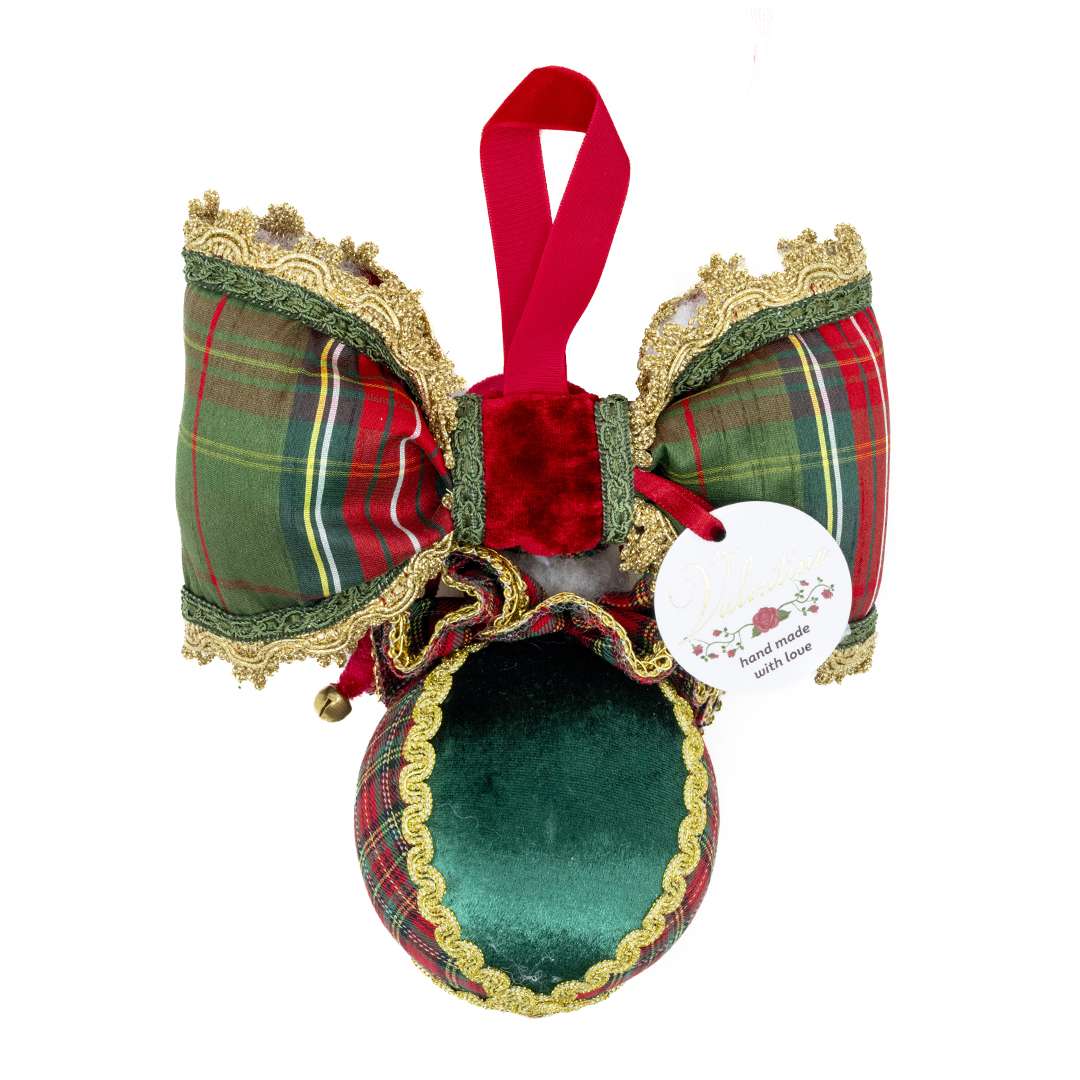 "Decorazione Babbo su Palla Tartan" H21X20 CM - Image 4