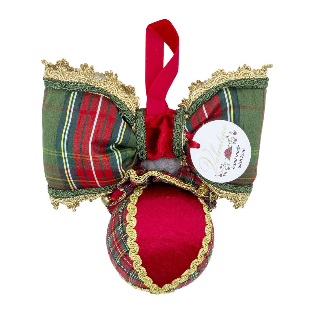 "Decorazione Babbo Natale su Palla Tartan" H21X20 CM – Image 4