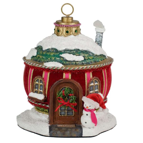 "Ornamento Casa Innevata" H22 L18 CM