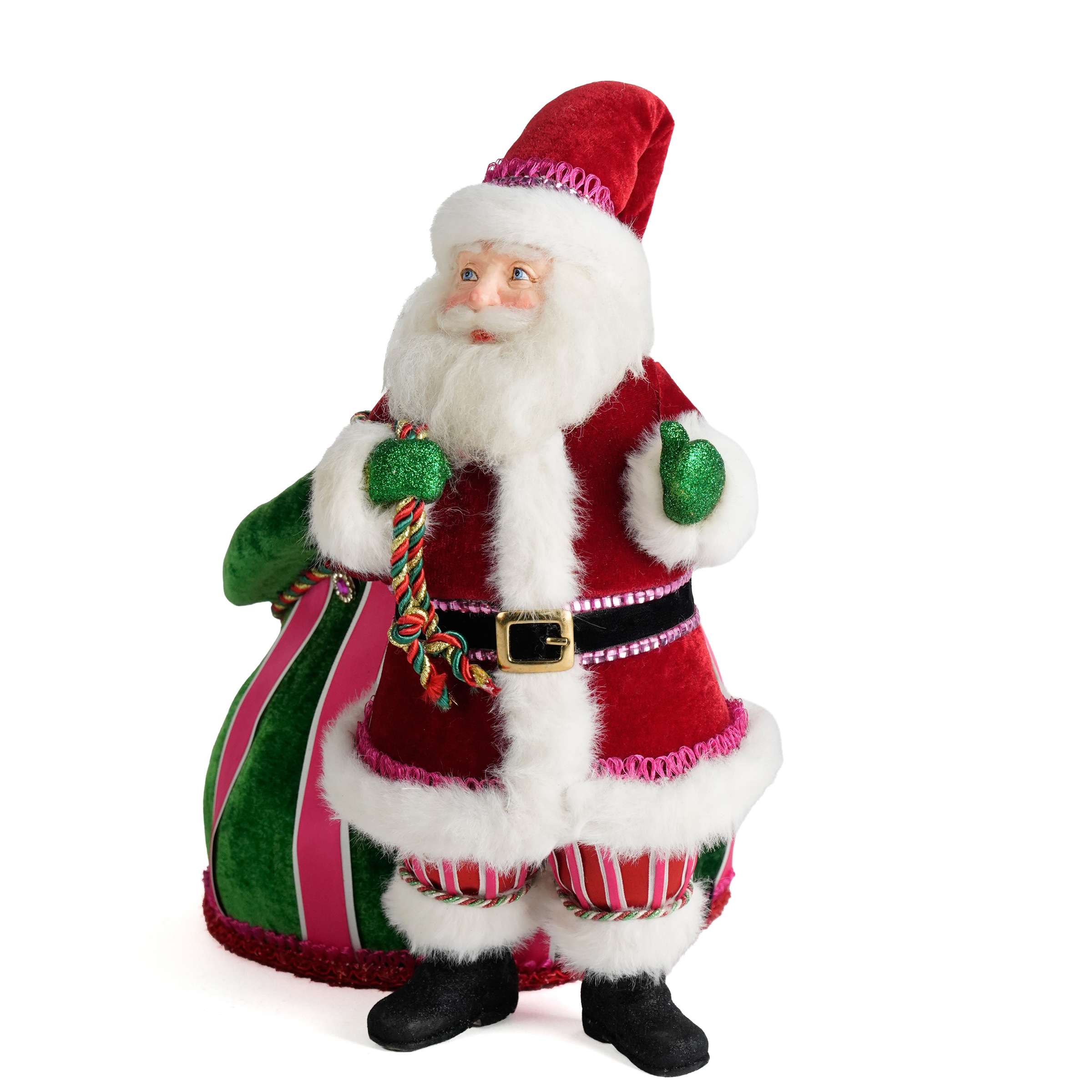 "Babbo Natale C/Porta Caramelle a Sacchetto" H31 L24 CM