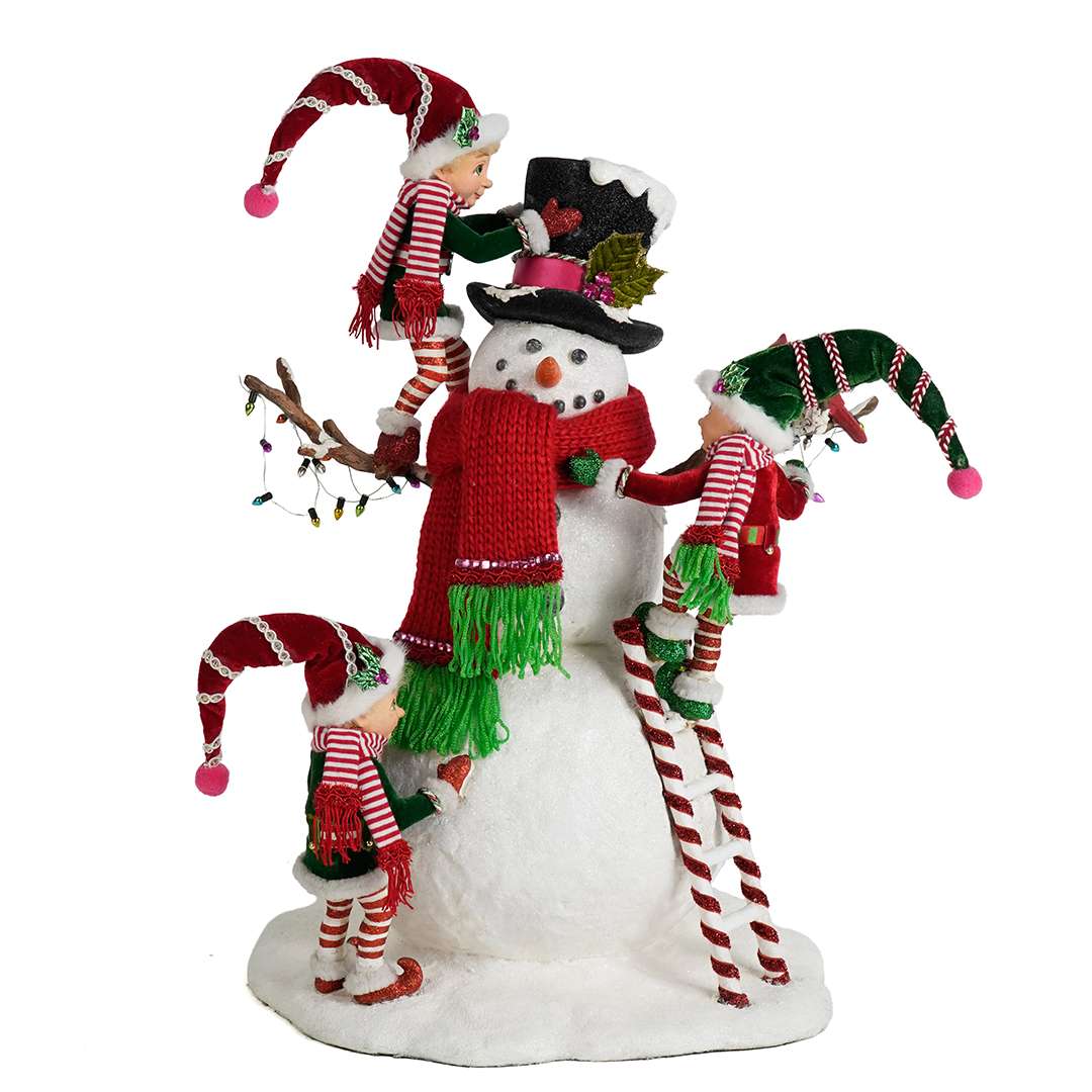"Allegro Pupazzo di Neve C/Elfi" H45 L33 CM