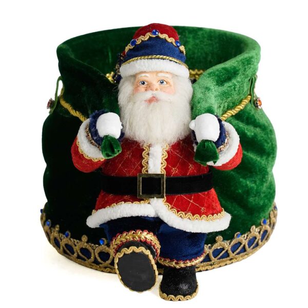"Piccolo Babbo Natale c/Sacchetto Porta Caramelle" H20 L29 CM