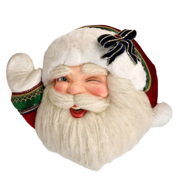 "Maschera Da Parete C/Babbo Natale Che Fa L'Occhiolino" H55 L66 CM