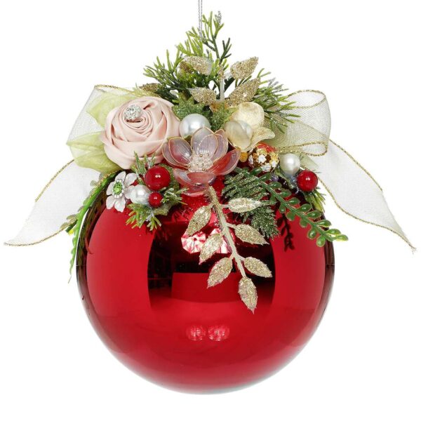 "Sfera Decorativa Natalizia Rossa" D15 CM