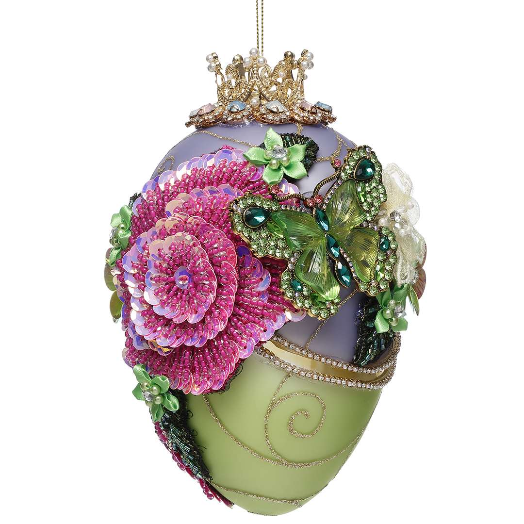 "Uovo di Fabergé in Vetro, Ornamento Gioiello" H18 CM