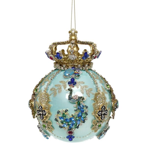 "Sfera Blu in Vetro C/Gioielli Della Corona" H18 CM