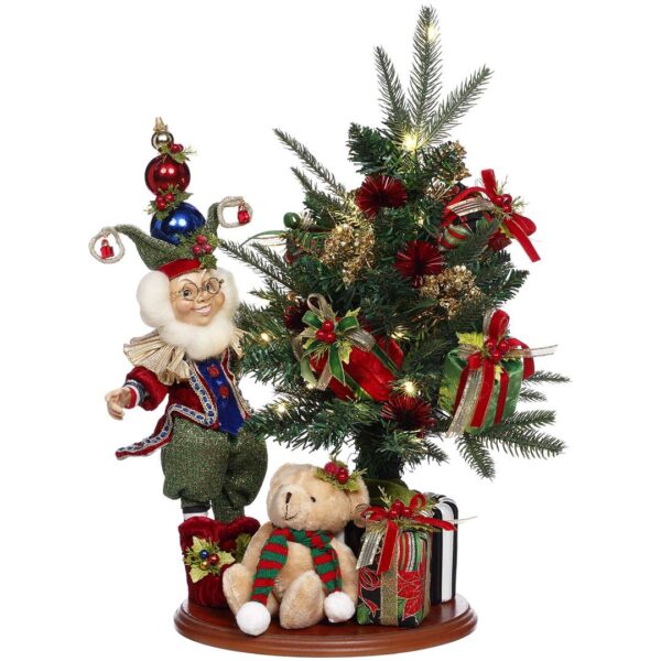 "Scena Albero Teddy ed Elfo C/Pacchi Regalo" H51 CM