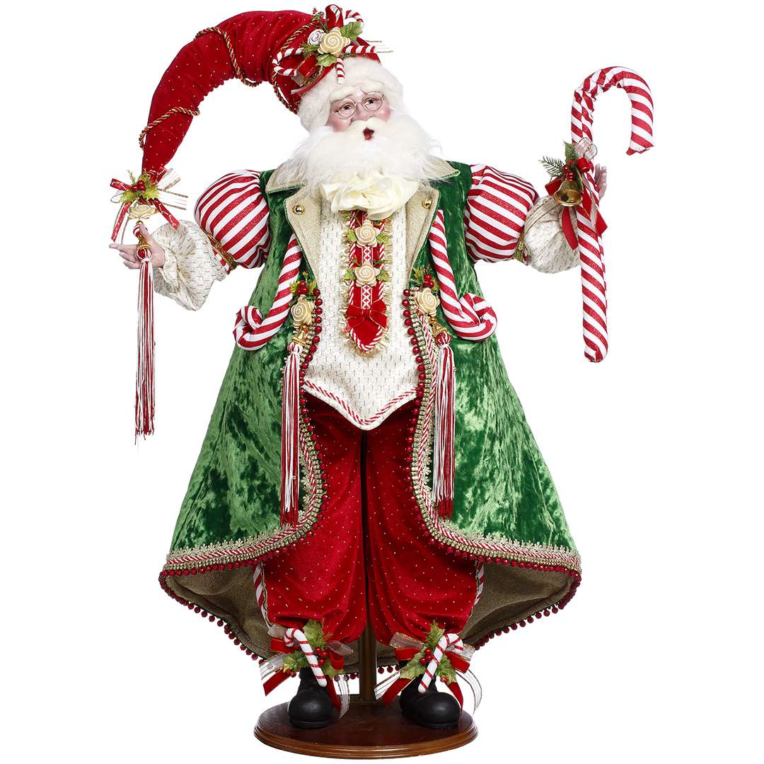"Babbo Natale C/Bastoncini di Zucchero e Biscotti" H91CM